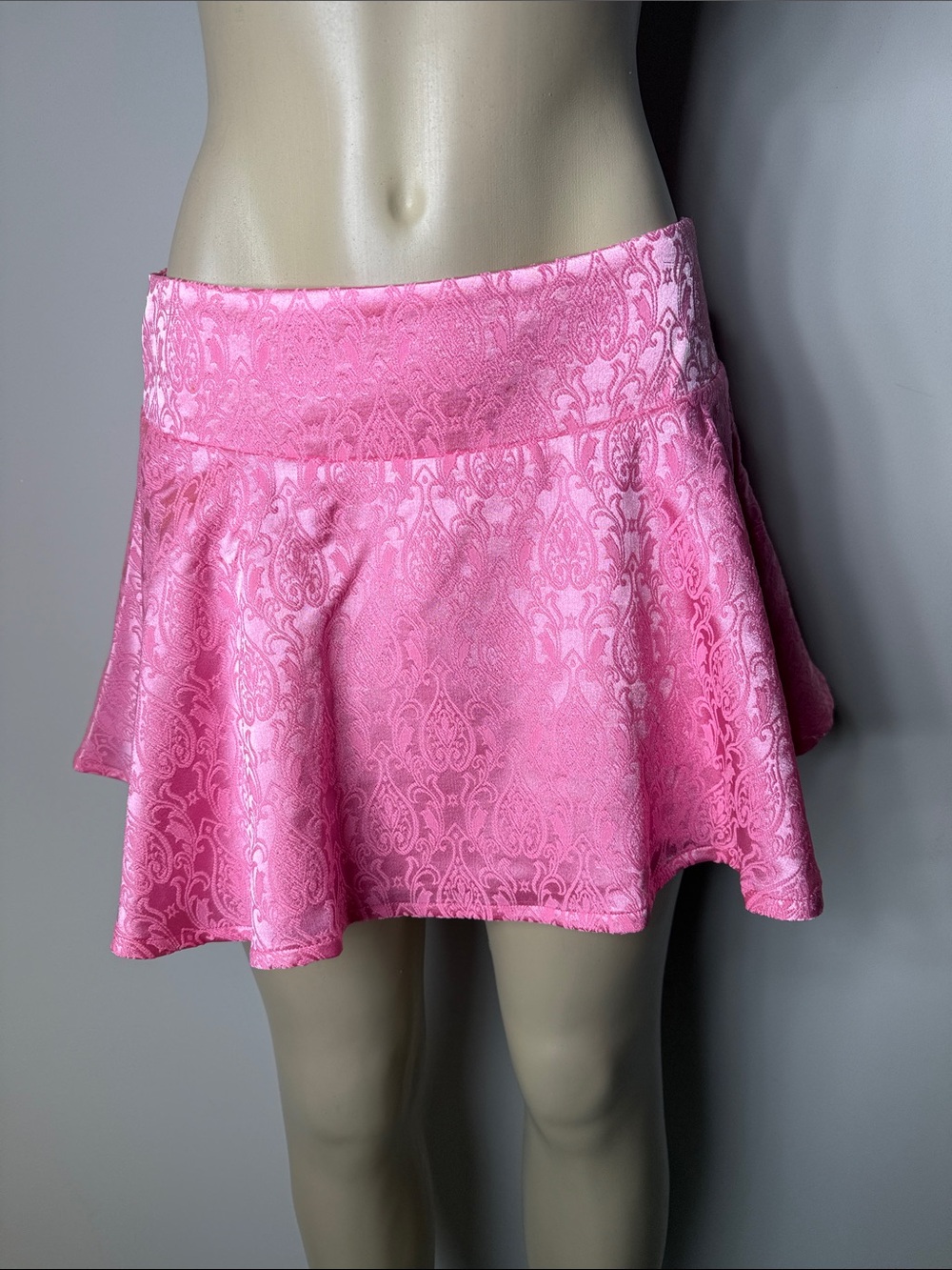 Sugar Thrillz Pink Jacquard Flared Skater Skirt